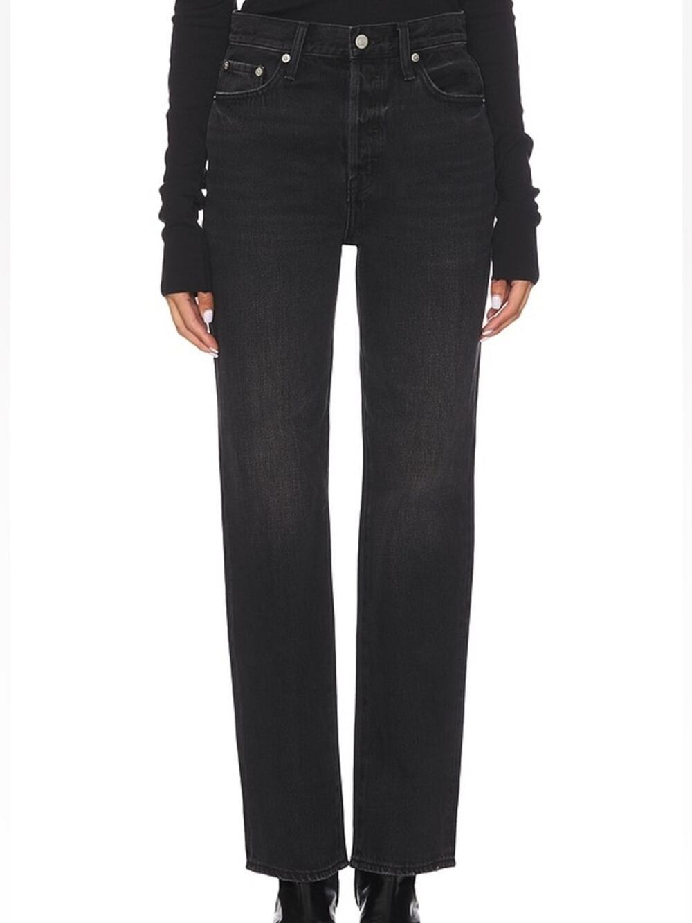 Pistola Cassie Stormy Washed Black Super High Rise Straight Jeans Sz 31